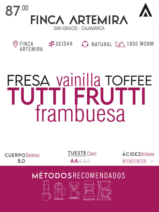 Café de especialidad - Finca Artemira - Geisha Natural